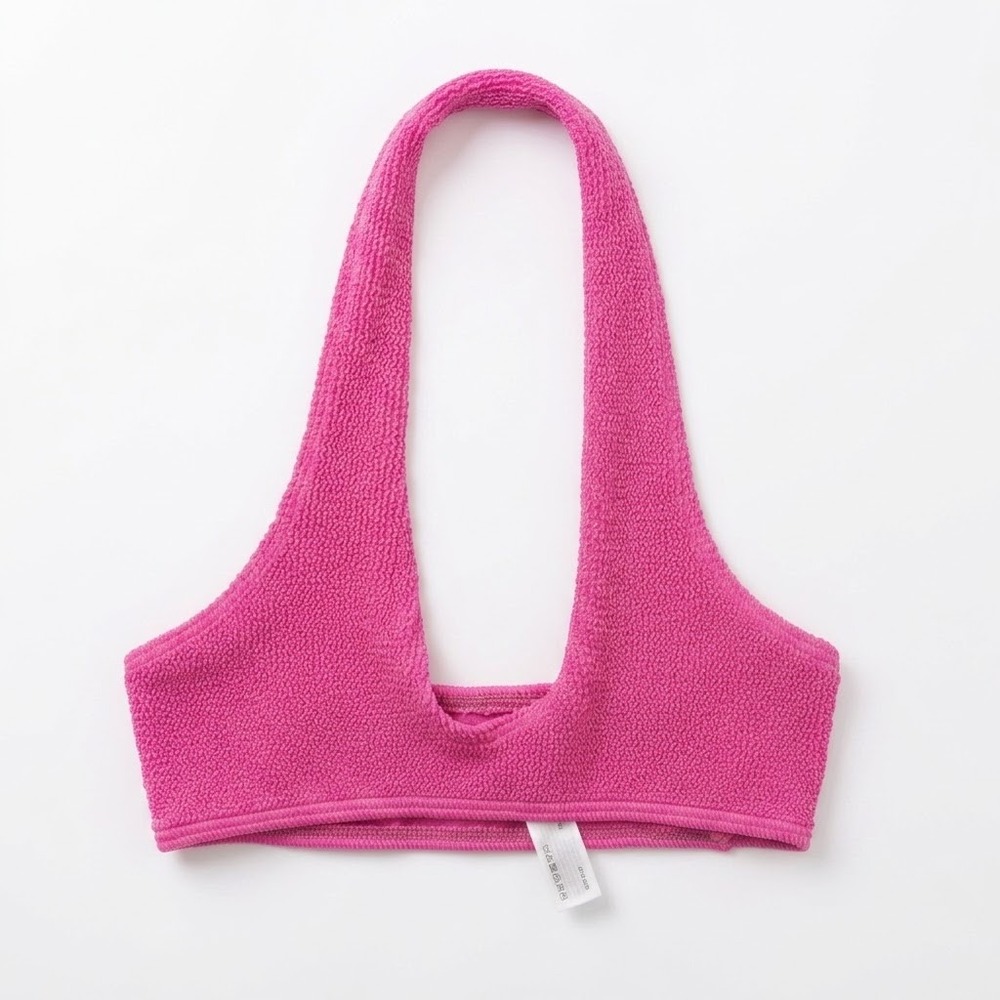 Bond-Eye Australia Crinkle Halter Bikini Top Hot Pink One Size